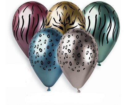  Metalliseeritud õhupallid "Džunglimustrid" (5 tk / 33 cm)