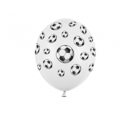 "Balloons 30cm, Footballs, Pastel Pure White, 50pcs"