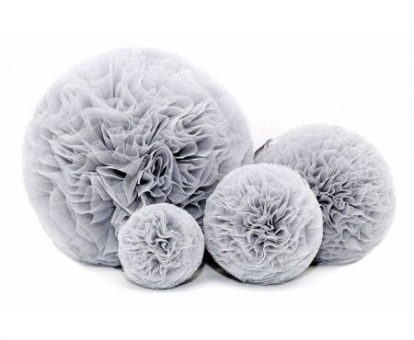 Dekoratsioon "Tüllist pom pom, hall (1 tk/25 cm)