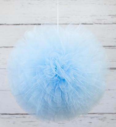 Dekoratsioon "Tüllist pom pom,  helesinine (1 tk/25 cm)