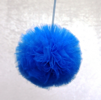  Dekoratsioon "Tüllist pom pom"/ sinine (1 tk/35 cm)