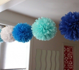Dekoratsioonid "Pom-pom" / sinine (2 tk./30cm./) 0