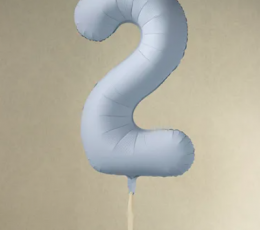 Fooliumõhupall „2“, pastelne helesinine (85 cm) 1