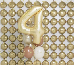 Folinis balionas "4", auksinis (86 cm), auksinis matinis 1