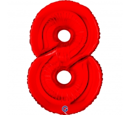 Fooliumist õhupall number „8“, punane (66 cm)