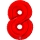 Fooliumist õhupall number „8“, punane (66 cm)