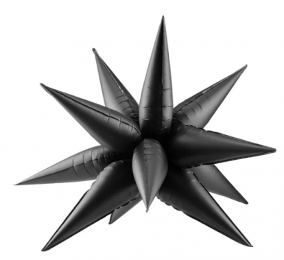 Fooliumist 3D õhupall "Must täht" (95 cm)