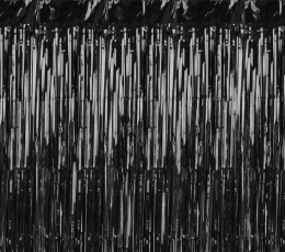 Fooliumist kardin-kaunisus, must (100x200 cm)