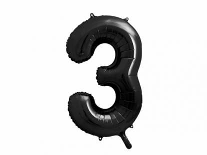 Fooliumist õhupall "3", must (86 cm)