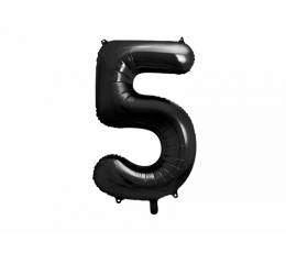 Fooliumist õhupall "5", must (86 cm)