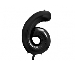  Fooliumist õhupall "6", must (86 cm)