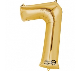 Fooliumist õhupall "7", kuldne (88 cm)