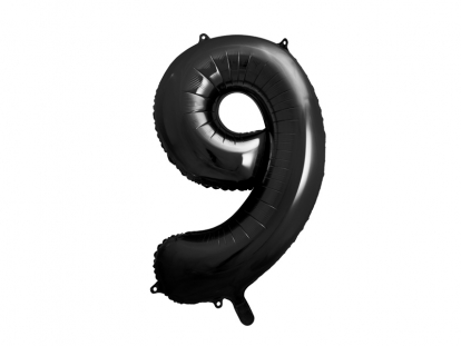  Fooliumist õhupall "9", must (86 cm)
