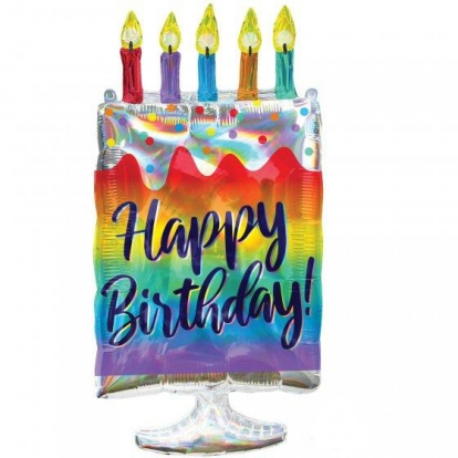 Fooliumist õhupall "Birthday cake" (38x76cm)