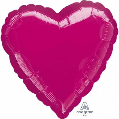 Fooliumist õhupall "Erkroosa süda" (43 cm)
