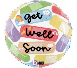 Fooliumist õhupall "Get well soon plaastrid" (46 cm)