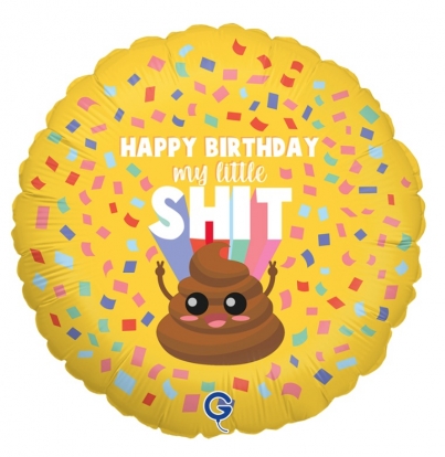 Fooliumist õhupall „Happy Birthday, My Little Shit“ (46 cm)