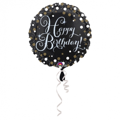 Fooliumist õhupall "Happy Birthday sära" (43 cm)