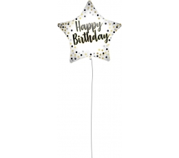 Fooliumist õhupall "Happy Birthday Star", pulgaga (46 cm)