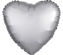 Fooliumist õhupall "Hõbedane süda", matt (43 cm)