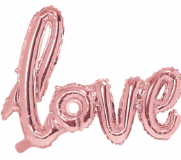 Fooliumist õhupall-kiri "Love", roosakas-kuldne (73x59 cm)