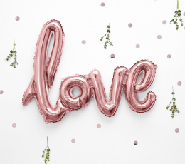 Fooliumist õhupall-kiri "Love", roosakas-kuldne (73x59 cm) 1