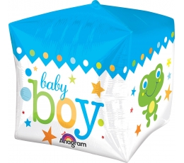 Fooliumist õhupall-kuubik "Baby boy", helesinine (38 cm)