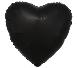 Fooliumist õhupall "Must süda", matt (43 cm)