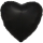 Fooliumist õhupall "Must süda", matt (43 cm)