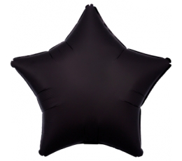  Fooliumist õhupall "Must täht", matt (48 cm)