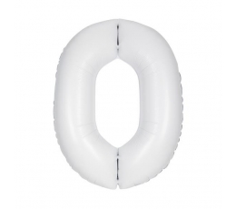 Fooliumist õhupall number "0", valge (86 cm)