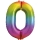 Fooliumist õhupall number "0", vikerkaare värvi (86 cm)