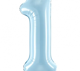 Fooliumist õhupall - number "1", helesinine (85 cm)