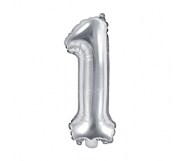 Fooliumist õhupall number „1“, hõbedane (35 cm)