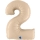 Fooliumist õhupall number "2", kreemjas (102 cm)