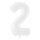 Fooliumist õhupall - number "2", valge (86 cm)