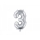 Fooliumist õhupall number „3“, hõbedane (35 cm)