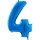 Fooliumist õhupall number "4", sinine (66 cm)