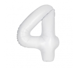 Fooliumist õhupall number "4", valge (86 cm)