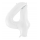 Fooliumist õhupall - number "4", valge (86 cm)