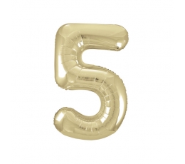 Fooliumist õhupall - number "5", šampanja (86 cm)