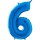 Fooliumist õhupall number "6", sinine (66 cm)
