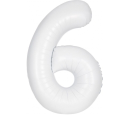 Fooliumist õhupall number "6", valge (86 cm)