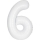 Fooliumist õhupall number "6", valge (86.3 cm)