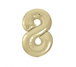 Fooliumist õhupall - number "8", šampanja (86 cm)
