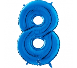 Fooliumist õhupall - number "8", sinine (66 cm)