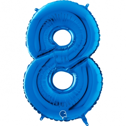 Fooliumist õhupall - number "8", sinine (66 cm)