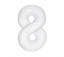 Fooliumist õhupall number "8", valge (86.3 cm)
