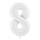Fooliumist õhupall - number "8", valge (86 cm)