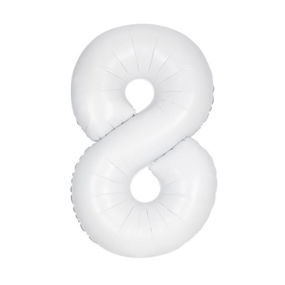 Fooliumist õhupall number "8", valge (86.3 cm)